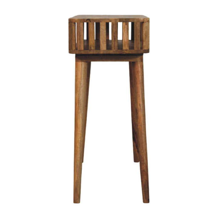 Slatted Oak-ish Console