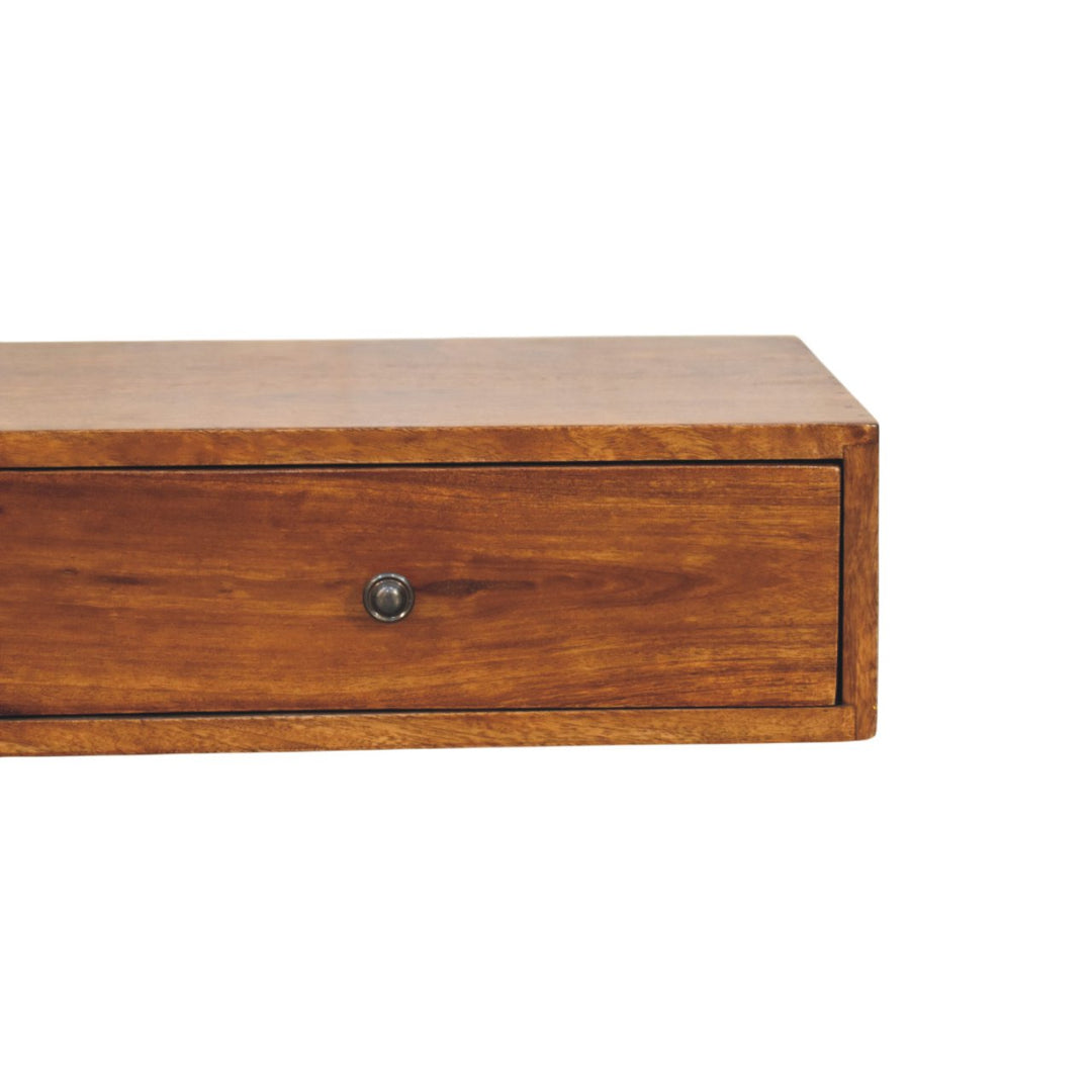 Lunar 2 Drawer Chestnut Wall Mounted Console