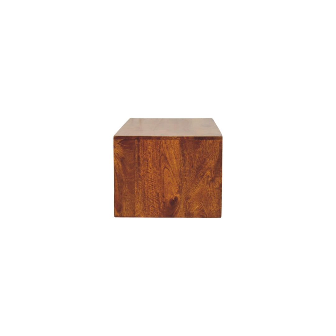 Lunar 2 Drawer Chestnut Wall Mounted Media Unit