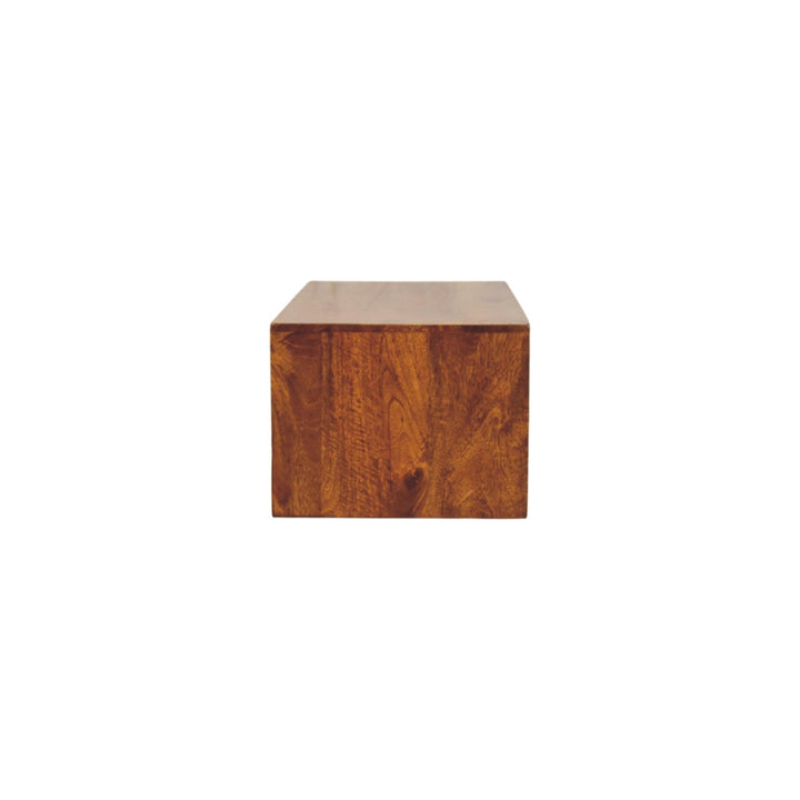 Lunar 2 Drawer Chestnut Wall Mounted Media Unit