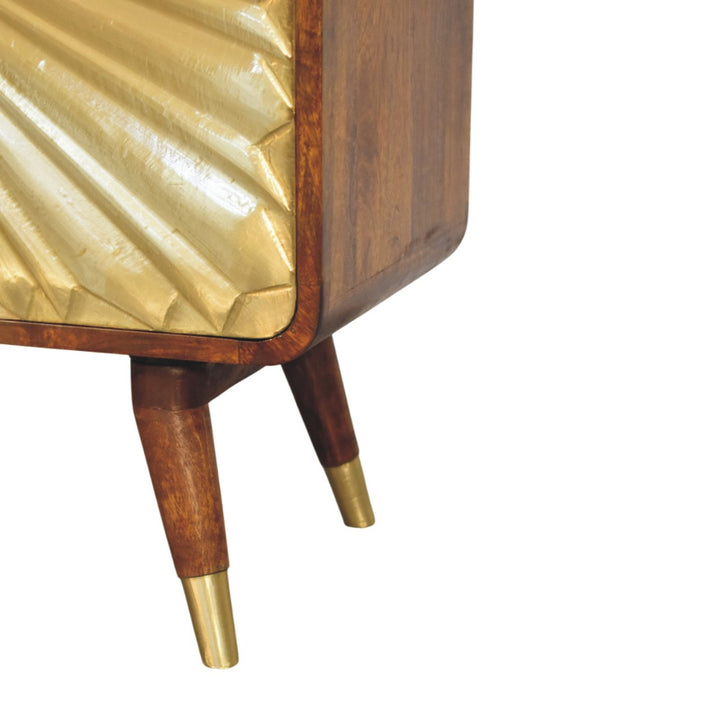 Avora Brass Embossed 2 Door Chestnut Cabinet