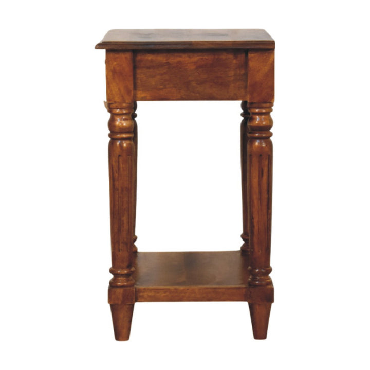 Turned legs Chestnut 1 Drawer Side Table