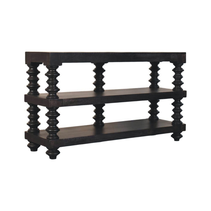 Spindle Shelf Console in Carbon Ash