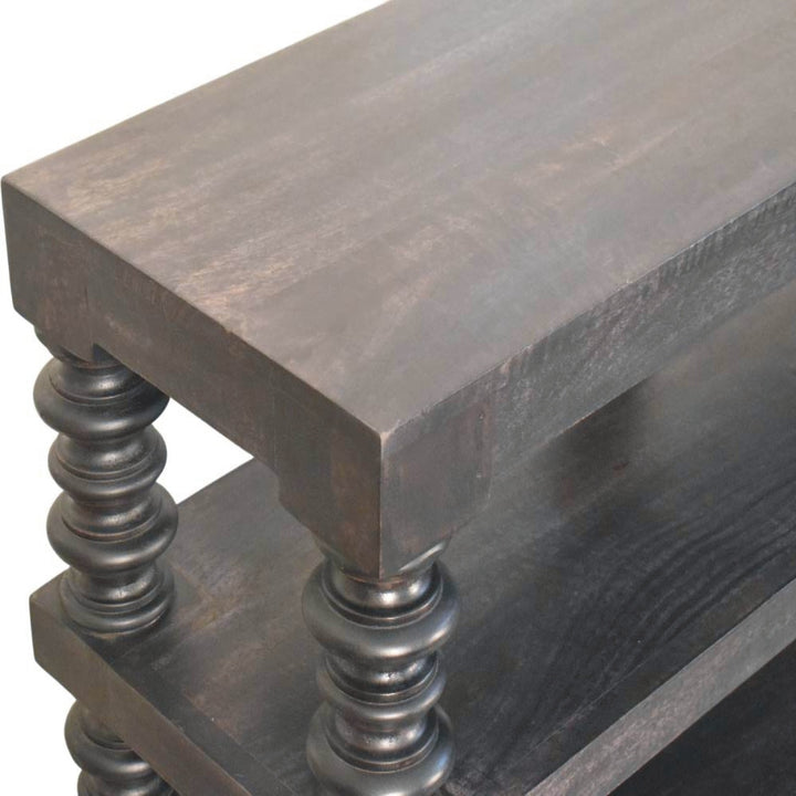 Spindle Shelf Console in Carbon Ash