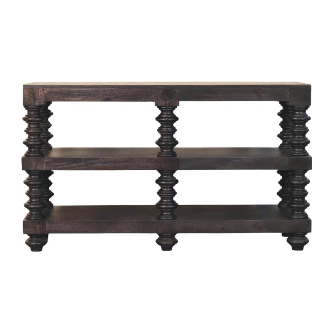 Spindle Shelf Console in Carbon Ash