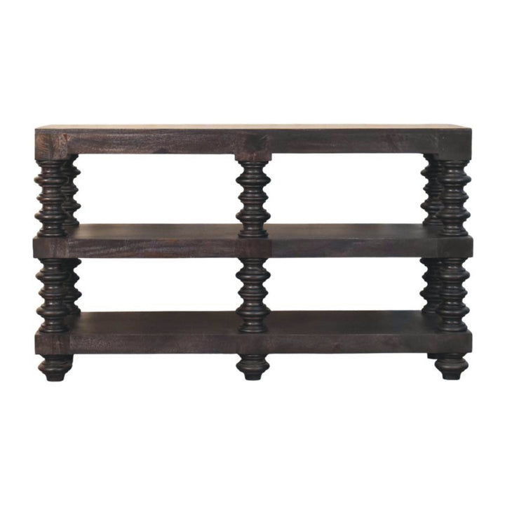 Spindle Shelf Console in Carbon Ash
