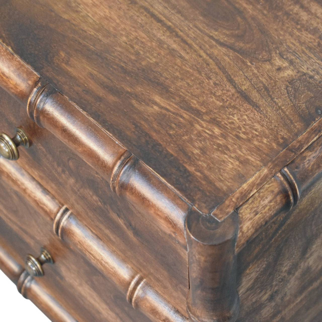 Bamboo Frame Nightstand in Roasted Almond