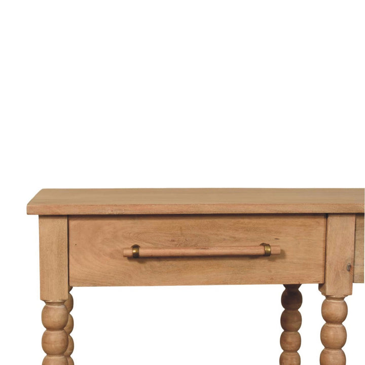 Savoy Bobbin Console with Jute Shelves
