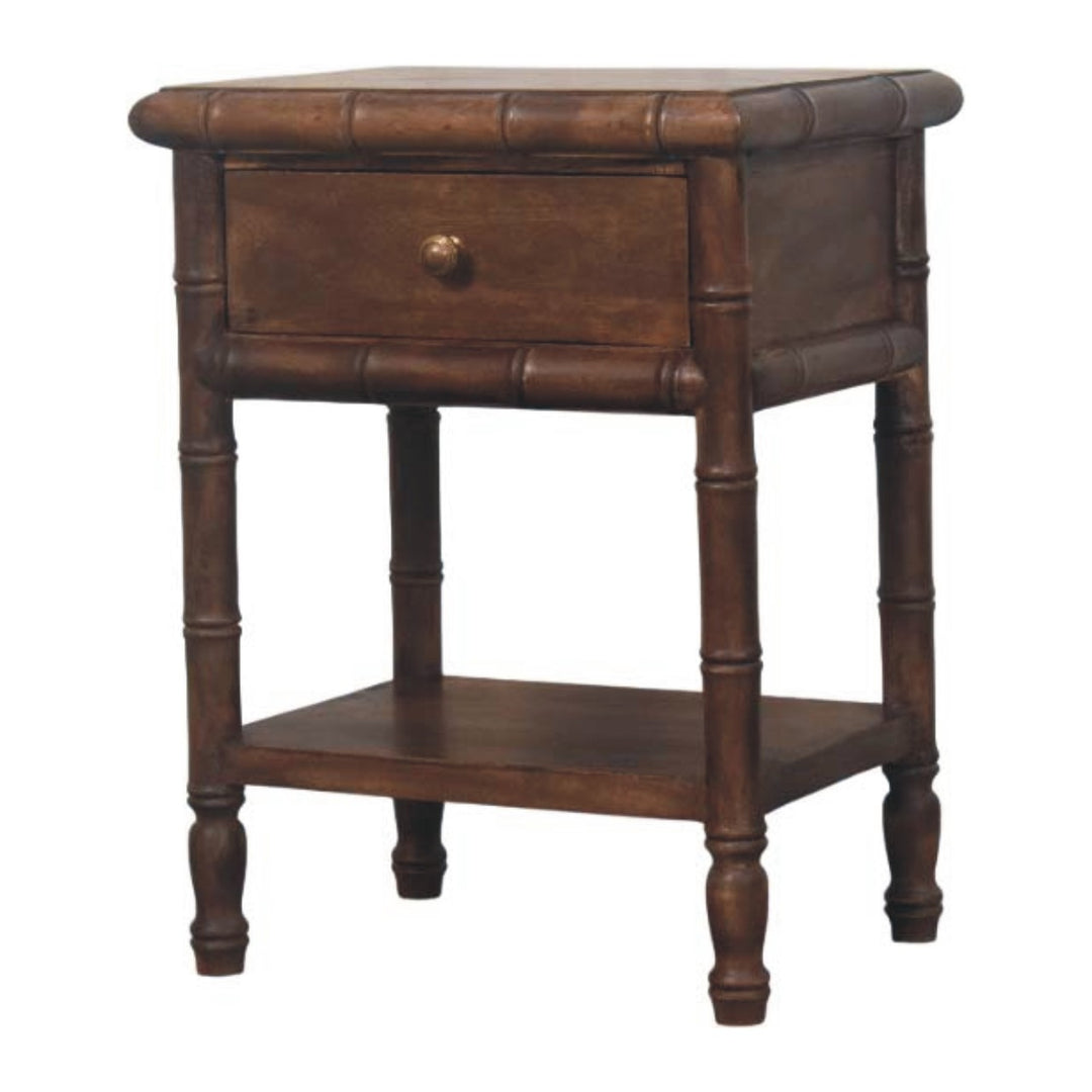 Bamboo Carved Bedside Table