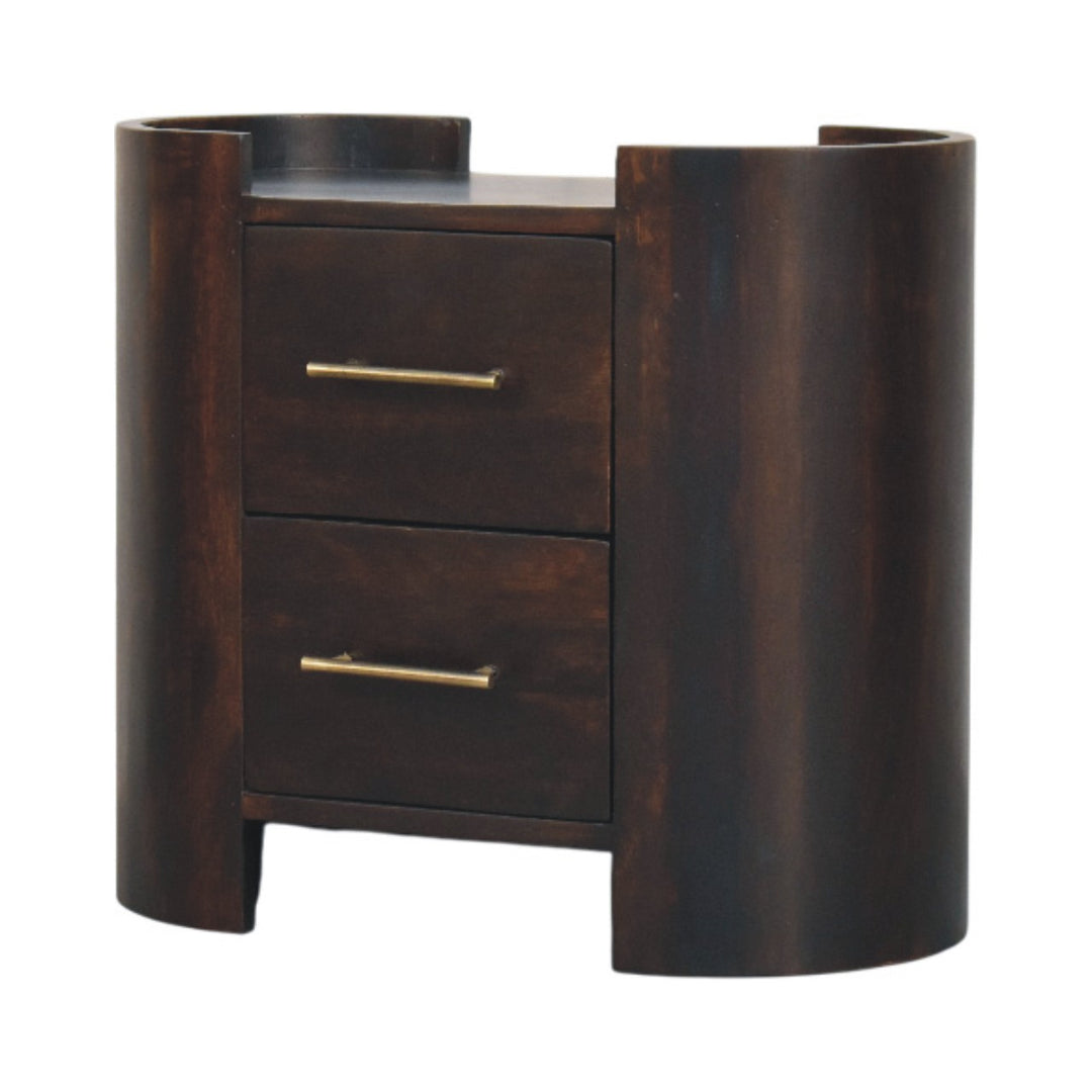 Velvet Mocha Curve Bedside
