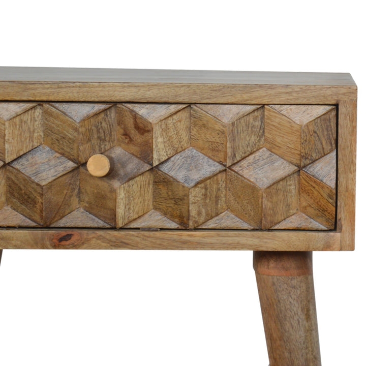 Cube Carved 1 Drawer Bedside