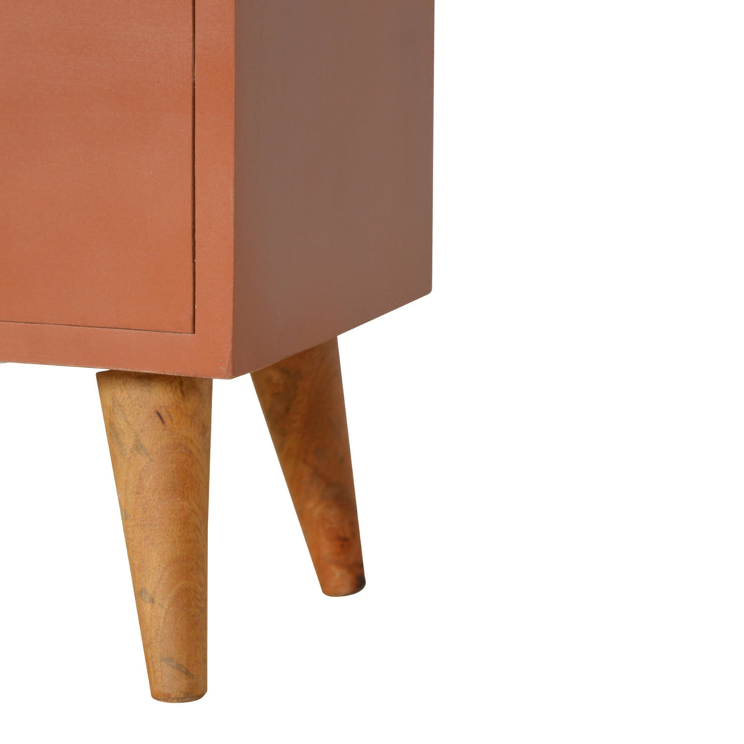 Brick Red Hand Painted Bedside