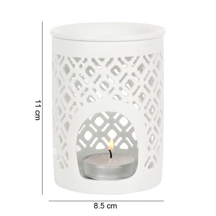 *Matte Lattice Cut Ceramic Oil Burner (24/48)