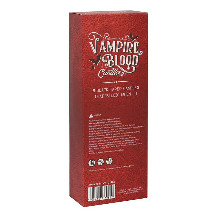 *Set of 8 Vampire Blood Wax Taper Unscented Candles (4/12)