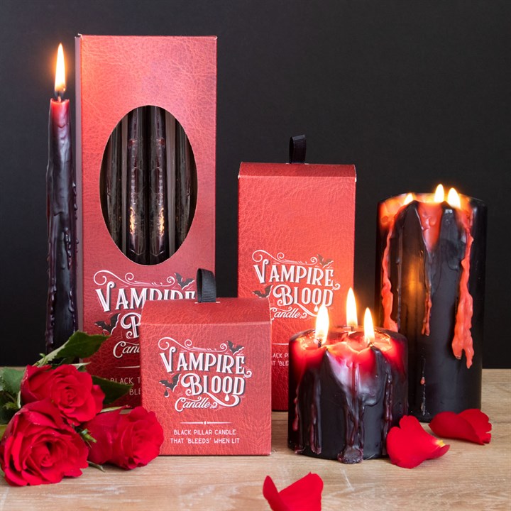 *Small Vampire Blood Wax Pillar Unscented Candle (6/24)