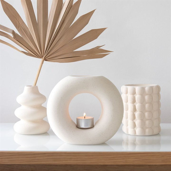 *Cream Speckle Bubble Ceramic Oil Burner (4/16)