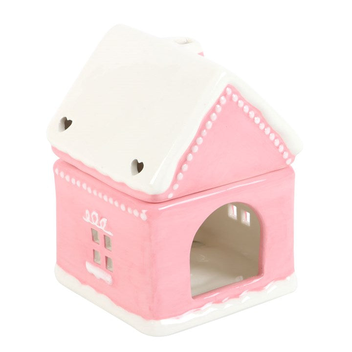 *Pink Gingerbread House Ceramic Oil Burner (6/12)