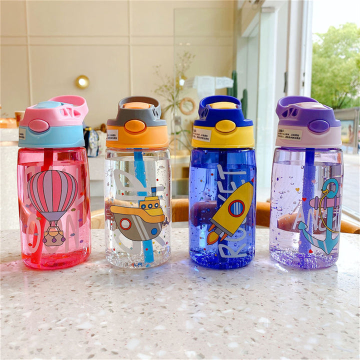 Creative Cartoon Kids Sippy Cup - Spill Proof Water Bottle with Straw