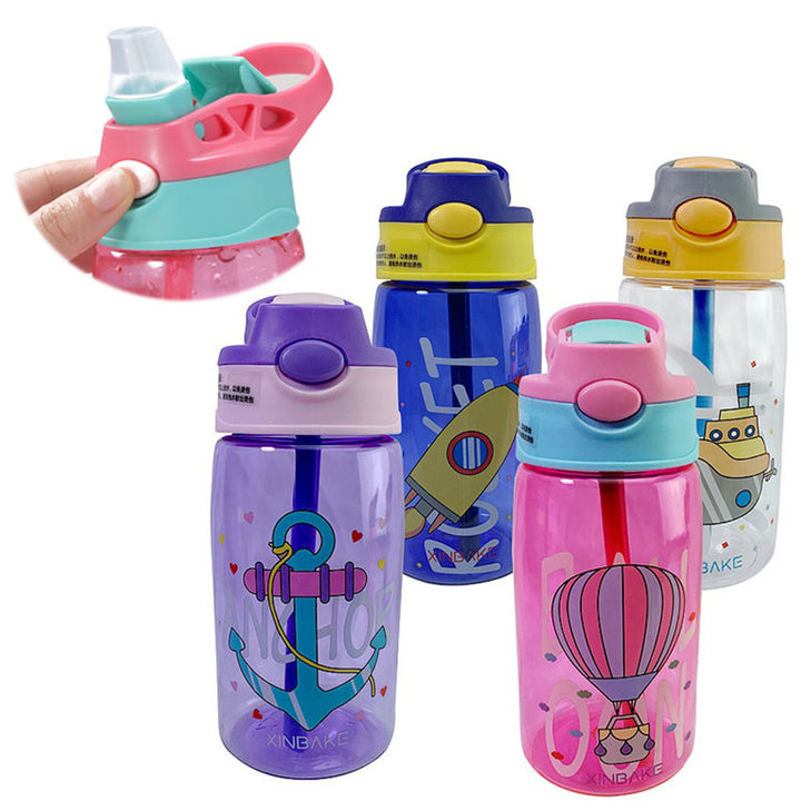 Creative Cartoon Kids Sippy Cup - Spill Proof Water Bottle with Straw