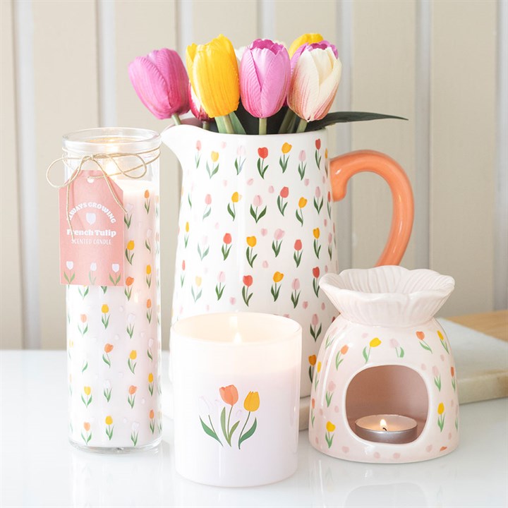 Tulip Print Oil Burner and Wax Warmer