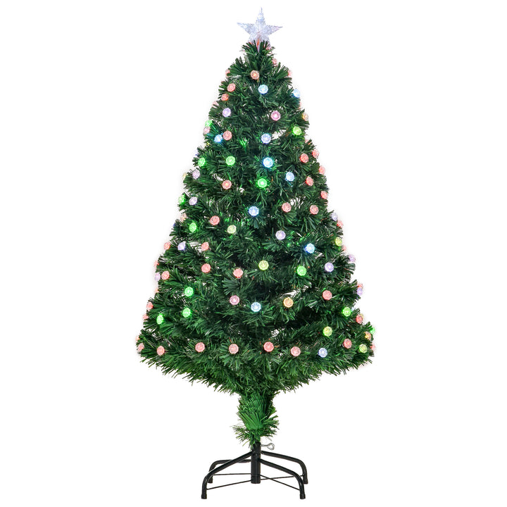 4FT PreLit Artificial Christmas Tree Fibre Optic Deco LED Light Xmas Deco Green