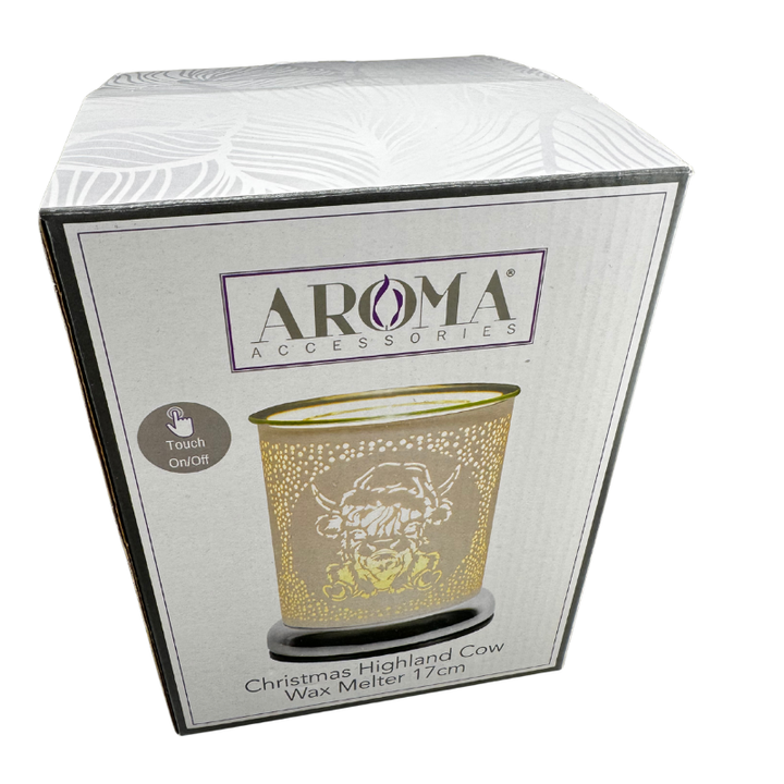 Highland Cow Christmas Wax Melt Burner with Festive Gonk Wax Melts – Touch Control Electric Burner