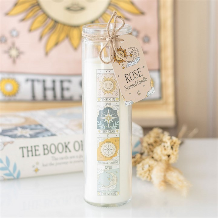 Vintage Tarot Rose Tube Candle