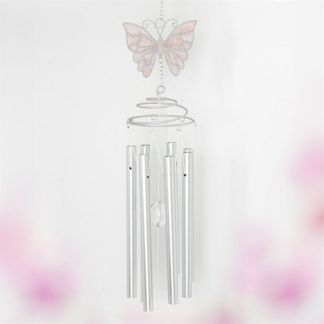 White Butterfly Windchime