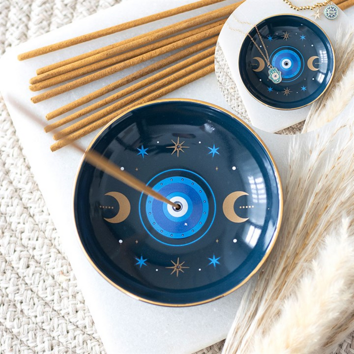 Blue All Seeing Eye Print Incense Holder