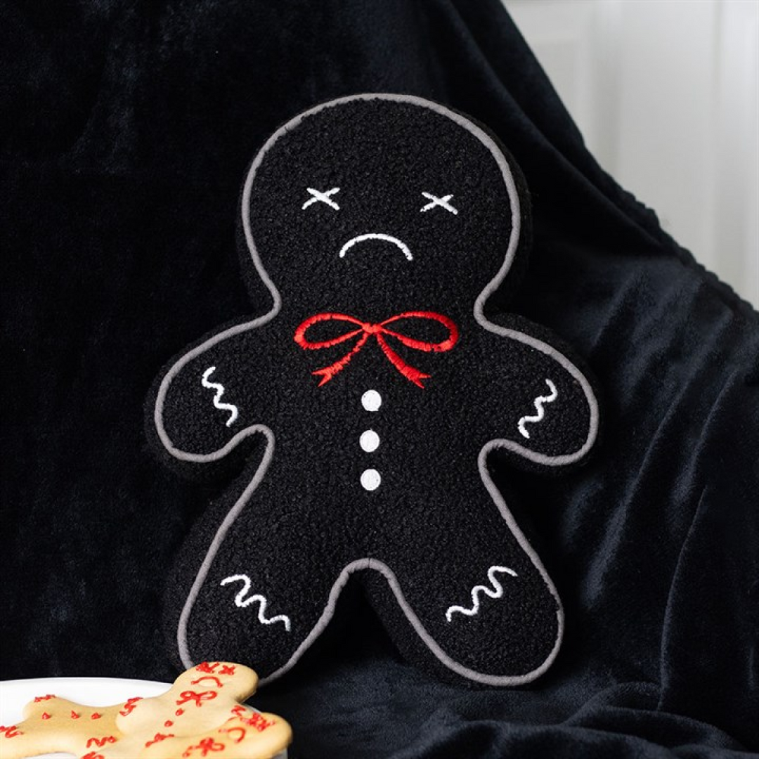 Spooky Gingerbread Man Boucle Cushion