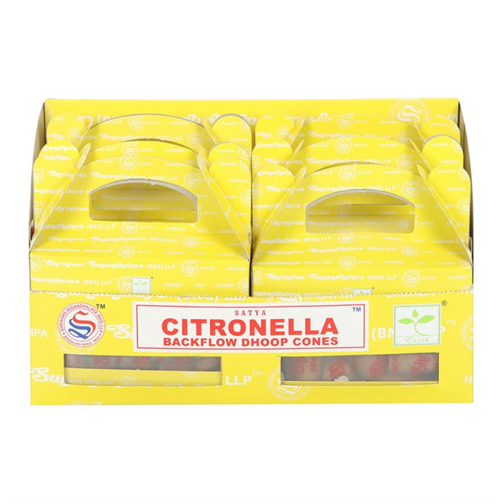 Set of 6 Citronella Backflow Dhoop Incense Cones by Satya (6/30)