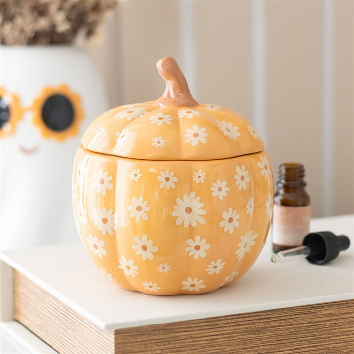 *Groovy Floral Pumpkin Ceramic Oil Burner (12/24)