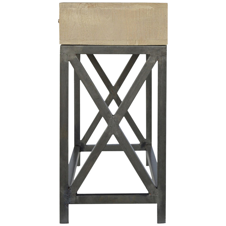 Mango Wood Metal Base Console Table