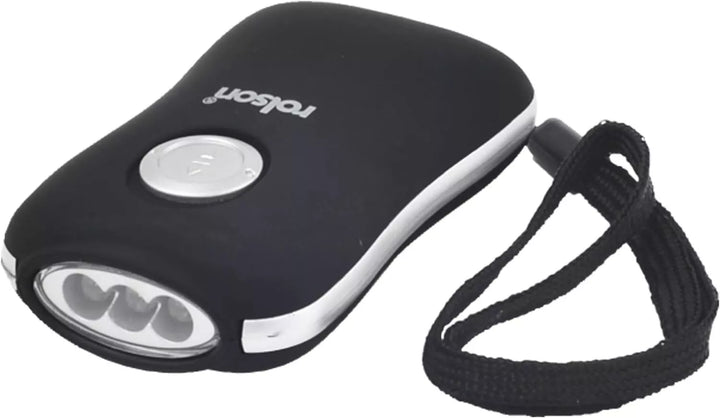 3 LED Dyno Wind-Up Torch by Rolson (61703) - Battery-Free Hand Crank Flashlight for Camping, Car & Emergency Use