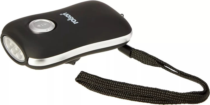 3 LED Dyno Wind-Up Torch by Rolson (61703) - Battery-Free Hand Crank Flashlight for Camping, Car & Emergency Use