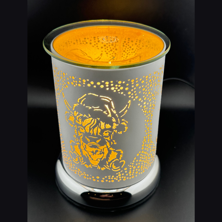 Highland Cow Christmas Wax Melt Burner with Festive Gonk Wax Melts – Touch Control Electric Burner